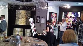 Artist Video Live painting at a vernissage in Paris by Lana Frey