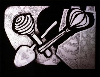Stephanie Hayden; Kitchen Tools Of Inspiration, 2002, Original Drawing Pen, 21 x 16 inches. 