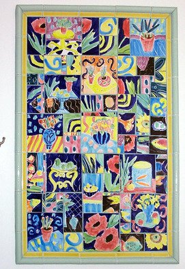 Annette Kearney; Tile Mural, 2006, Original Ceramics Other, 36 x 48 inches. Artwork description: 241 Matisse inspired hand painted tile and mosaic tile mural. ...