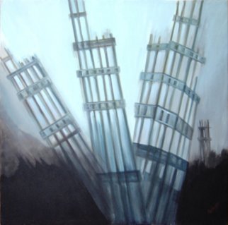 Alejandra Coirini; Tragedia Y Dolor, 2003, Original Painting Acrylic, 100 x 100 cm. Artwork description: 241  Is based in the rubble of the Twin Towers on the September 11st.  ...