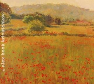 Alex Hook Krioutchkov, 'Amapolas III', 2015, original Painting Oil, 146 x 97  x 2 cm. Artwork description: 2448 Amapolas, poppies, nature, landscape, Mallorca, realism, amapolas, rural, ...