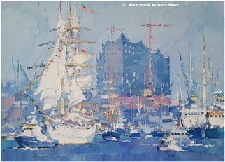 Alex Hook Krioutchkov, 'Hamburg Xiii', 2019, original Painting Oil, 33 x 24  x 2 cm. Artwork description: 1758 Painting.  Oil on canvas. 33x24x2cm.  One of a kind.  Signed.  Painted borders.  No frame is required.  This work will ship flat in a sturdy, well- protected cardboard box. ...