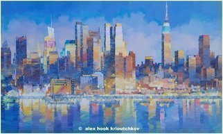 Alex Hook Krioutchkov, 'New York Xxix', 2021, original Painting Oil, 146 x 89  x 2 cm. Artwork description: 1758 Painting.  Oil on canvas.  146x89x2cm.  One of a kind.  Signed.Painted bordersNo frame is requiredPainting will be send UNMOUNTED in a tube, as a rolled canvas with stretchers. ...