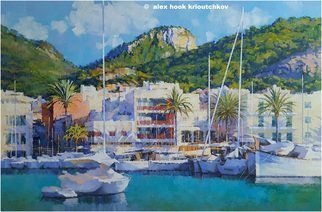Alex Hook Krioutchkov, 'Puerto De Andratx Xii', 2021, original Painting Oil, 146 x 97  x 2 cm. Artwork description: 2103 Painting.  Oil on canvas.  146x89x2cm.  One of a kind.  Signed.  Painted borders.  No frame is required.  ...