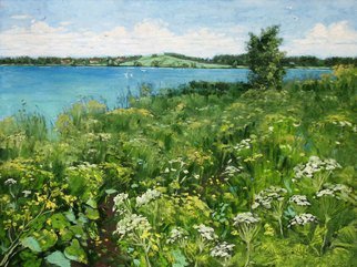 Alexander Bezrodnykh; Pathway Lake, 2017, Original Painting Oil, 80 x 60 cm. Artwork description: 241 Pathway. Lake...