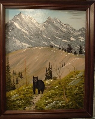 Al Johannessen; Find Another Trail, 2010, Original Painting Oil, 16 x 20 inches. Artwork description: 241  Black bear blocking the trail  ...