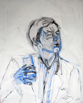 Alkistis Wechsler, '2nd Portrait Of Jean Phil...', 2012, original Painting Oil, 40 x 50  x 1 cm. Artwork description: 4173    white acrylic and oil painting on canvas stretched      ...