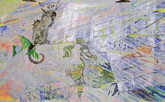 Alkistis Wechsler, 'Alice, El DODO And The Cat', 2012, original Painting Oil, 100 x 100  x 1 cm. Artwork description: 4173     oil on canvas      ...