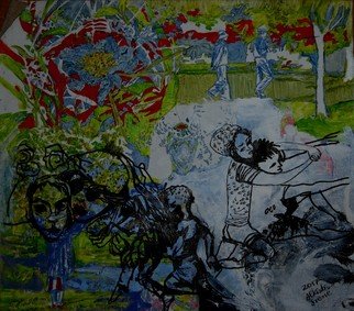 Alkistis Wechsler; Games In An English Garden, 2017, Original Other, 40 x 35 cm. Artwork description: 241 part of the series Le Marais  love against controversy...