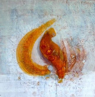 Antoaneta Hillman; Gost Wish, 2011, Original Painting Encaustic, 30 x 30 inches. Artwork description: 241                    encoustic, painting, withe, gold leaf, blue, violet                  ...