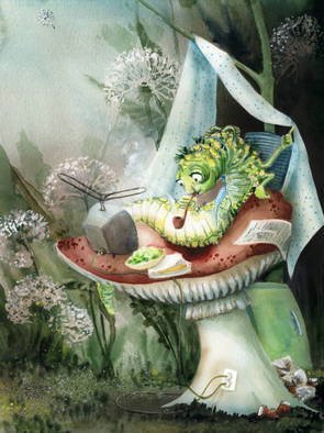 Joanna Pasek; Life On The Mushroom, 2013, Original Watercolor, 21 x 30 cm. Artwork description: 241   Watercolor and acrylic paints. Brunnen 250 g watercolor paper. Signed on the backside.        ...