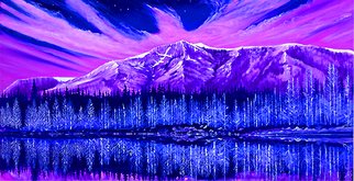 Environmental Artist Apollo; Altitude, 2020, Original Painting Acrylic, 48 x 24 inches. Artwork description: 241 original acrylic on canvas was created as a tribute to Mt Talac viewed from the shores of Lake Tahoe...