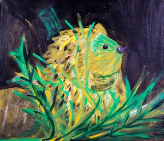 Allison Karczynski; Hedgehog, 2016, Original Painting Acrylic, 6 x 6 inches. Artwork description: 241 hedgehogpetsoutdoors...