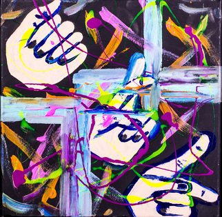 Allison Karczynski; Sign Your Initials, 2016, Original Painting Acrylic, 12 x 12 inches. Artwork description: 241 Sign Language abstract art Initials ...