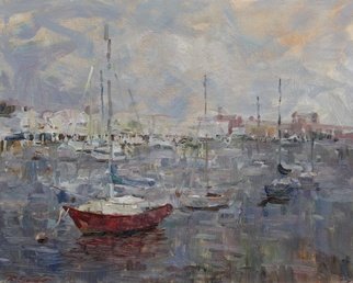 Rafael Sander; Sheepshead Bay Canal, 2011, Original Painting Oil, 20 x 16 inches. 