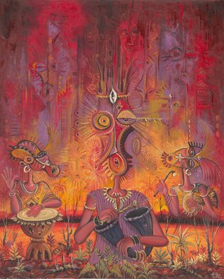 Angu Walters; The Town Cryer II, 2005, Original Painting Oil, 79 x 99 cm. Artwork description: 241 Here is a surreal and bizarre painting of musicians in Africa by Cameroon artist Angu Walters. ...