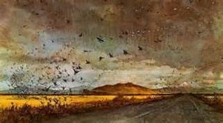 Calhoun Dale; Dustin The Ducks, 2014, Original Painting Oil, 12.9 x 18 inches. Artwork description: 241  Ducks get by a California dust storm in the Tulelake area. ...