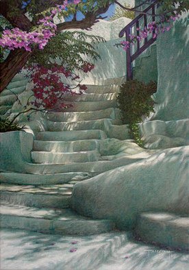 Brian Aurelio Piccini; Steps V, 2012, Original Painting Acrylic, 35 x 50 cm. Artwork description: 241  mykonos, cyclades, greece       ...