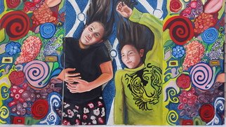 Stephanie  Cain; Twins, 2017, Original Painting Oil, 80.2 x 47.2 inches. Artwork description: 241 twins one is the same as the other, only different.3 panel cavas...