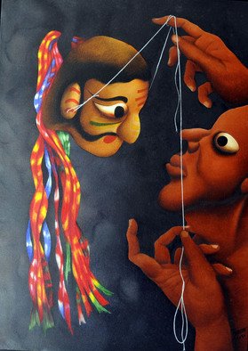 Abbas Batliwala; Puppet Master, 2014, Original Painting Oil, 20 x 28 inches. 