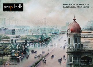 Arup Lodh; From 3rd Floor Kolkata, 2016, Original Watercolor, 42 x 29 inches. Artwork description: 241 Recreate the Magic of EnjoyingKolkata - a word woven with mystery. A city with as many unique interpretations as its people. Italways remained at the center of our curiosities and discussions. There is one more Kolkata which is being passed over to us through stories and ...
