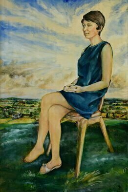 Austen Pinkerton, 'Ann Painted At Age Of 17', 1968, original Painting Oil, 36 x 48  x 1 cm. 