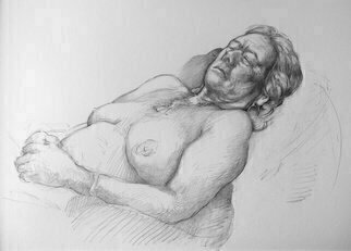 Austen Pinkerton, 'Dorothy Number Four', 2019, original Drawing Graphite, 21 x 30  x 1 cm. Artwork description: 2448 portrait life drawing nude figure study...