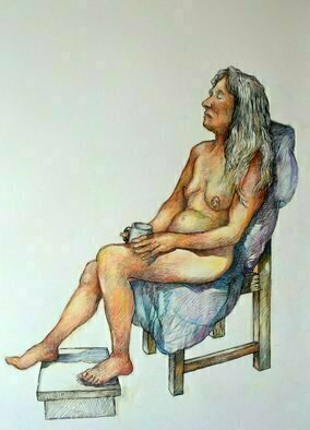Austen Pinkerton, 'Fedulah Number Three Seated', 2018, original Drawing Crayon, 297 x 420  x 10 cm. 