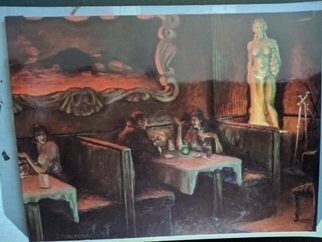 John Threadgill; Table At The Green Mill, 1997, Original Painting Acrylic, 40 x 32 inches. Artwork description: 241 Capturing the nuance of an evening. ...
