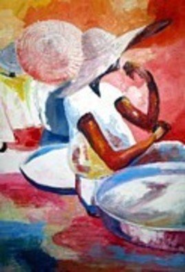 Ben Adedipe; Expectation 3, 2013, Original Painting Acrylic, 36 x 48 inches. Artwork description: 241   An African woman, expectant, trader, market woman  ...