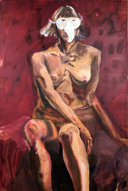 Chad A. Carino; Looming, 2009, Original Painting Acrylic, 42 x 68 inches. Artwork description: 241 LoomingAcrylic on CanvasA figure awaiting doom from external forces. ...