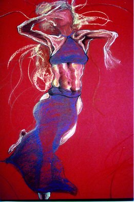 Barry Boobis; Alvin Ailey Vanishing Point, 2012, Original Pastel, 30 x 40 inches. Artwork description: 241  This dancer is so hot, she is disappearing before our eyes . . dedicated to figures like Michael Jackson and Whitney Houston, who are too hot for this world!                                                        ...