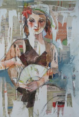 Lesta Frank; Carman, 2011, Original Mixed Media, 15 x 22 inches. Artwork description: 241     lesta frank, art, painting, woman, figurative, watercolor, reds, browns, contemporary  ...