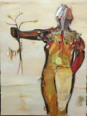 Becky Soria, 'Artemis Of The Wildlands', 2015, original Mixed Media, 36 x 48  x 2 inches. Artwork description: 2703  From the seriesEssenceFrom the seriesTotems beyond Patriarchy ...