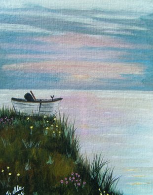 Isabella Mccartney; Time To Go Home, 2010, Original Painting Acrylic, 11 x 14 inches. Artwork description: 241   Sailboat, Sunset    ...