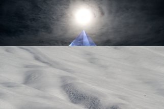 Bruno Paolo Benedetti, 'Albedo The White Work', 2013, original Photography Digital, 30 x 20  cm. Artwork description: 1758 albedo representation. The second step of the Alchemy, the white work, evolution called white work. Dream landscape with snow on foreground, rising blue pyramid on black horizon with sun and light reflections on surrounding clouds. Surrealism photography. Single copy printed on Kodak Endura metallic paper, signed and ...