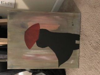 Michelle Irvine; Rain Man, 2017, Original Painting Acrylic, 16 x 20 inches. Artwork description: 241 Colorful rain. Man and umbrella. ...