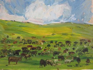 Vaughn Tucker; Cow Pasture , 2011, Original Painting Oil, 16 x 12 inches. Artwork description: 241        Figure , lying  down, oil paint, detail art, fine art, 20 x 20, size  , land scape      ...
