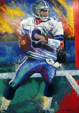 Bill Lopa; Tony Romo, 2017, Original Printmaking Giclee, 30 x 40 inches. Artwork description: 241 Tony Romo Dallas Cowboys Quarterback ...
