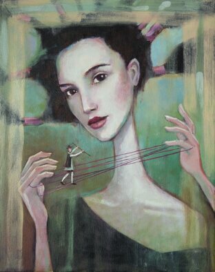 Beata Wrzesinska; Hero, 2022, Original Painting Oil, 40 x 50 cm. Artwork description: 241 In this surreal world, a man overcomes his fears and becomes a hero for a beloved woman. ...