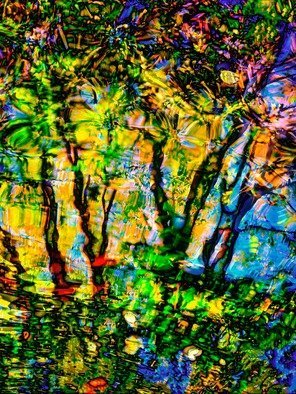 Bruce Lewis; Scotts Pond, 2019, Original Photography Digital, 15 x 20 inches. Artwork description: 241 From the abstract Impressionism series.  ScottaEURtms Pond finds all the hidden colors and then pushes them to the limit.  Limited edition of 10. ...