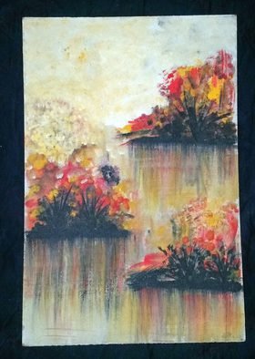 Boban Popov; Gold Autumn, 2016, Original Painting Acrylic, 40 x 60 cm. Artwork description: 241 painting acrylic, abstract, lake, autumn,...