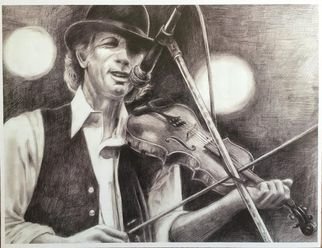 Bonie Bolen; John Hartford, Small Print, 2016, Original Drawing Pencil, 8.5 x 11 inches. Artwork description: 241 Original drawing from a photographers view. Original not for sale but photo showsprints I have that are available. Thank you....