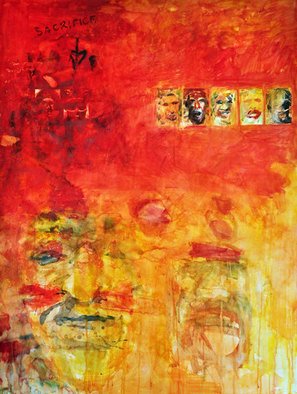 Boudewijn Korsmit, 'Red, yellow', 2011, original Watercolor, 115 x 152  cm. 