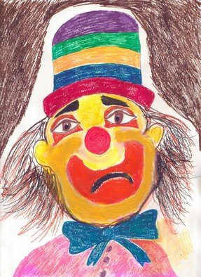 Brenda Roper Gate; Sad Clown, 2010, Original Painting Oil,   inches. 