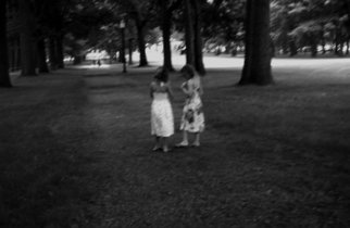 Bruce Panock; Girls In Park, 2007, Original Photography Black and White, 16 x 21 inches. Artwork description: 241  A stroll through a parkImages are pritned on archival papers with archival inks.Different sizes are available upon request.     ...