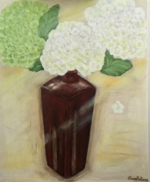 Elena Belkova; Hydrangea In Vase, 2016, Original Painting Oil, 16 x 20 inches. Artwork description: 241 This still life was made in Alla Prima techniqueand shows the praise of Hydrangea flowers. ...