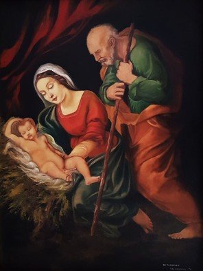 Salvatore  De Tommaso; Nativity, 1994, Original Painting Oil, 60 x 80 inches. 