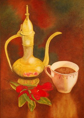 Carolyn Judge; Turkish Coffee, 2010, Original Watercolor, 21 x 31 cm. Artwork description: 241  A painting from a still life composition designed and photographed by my husband Stuart.   ...