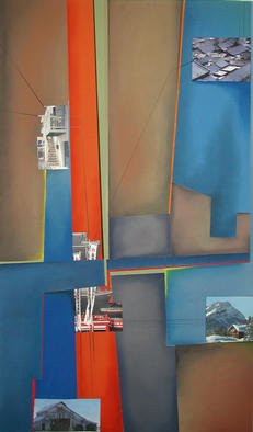 Christian Culver, 'Divergent Paths 1', 2003, original Pastel, 19 x 32  inches. Artwork description: 1911 Pastel with architectural photographs.Very detailed colorful composition.  Size given is the size of the image.  Comes in a traveling frame that is 30x42 and can be re- framed. ...